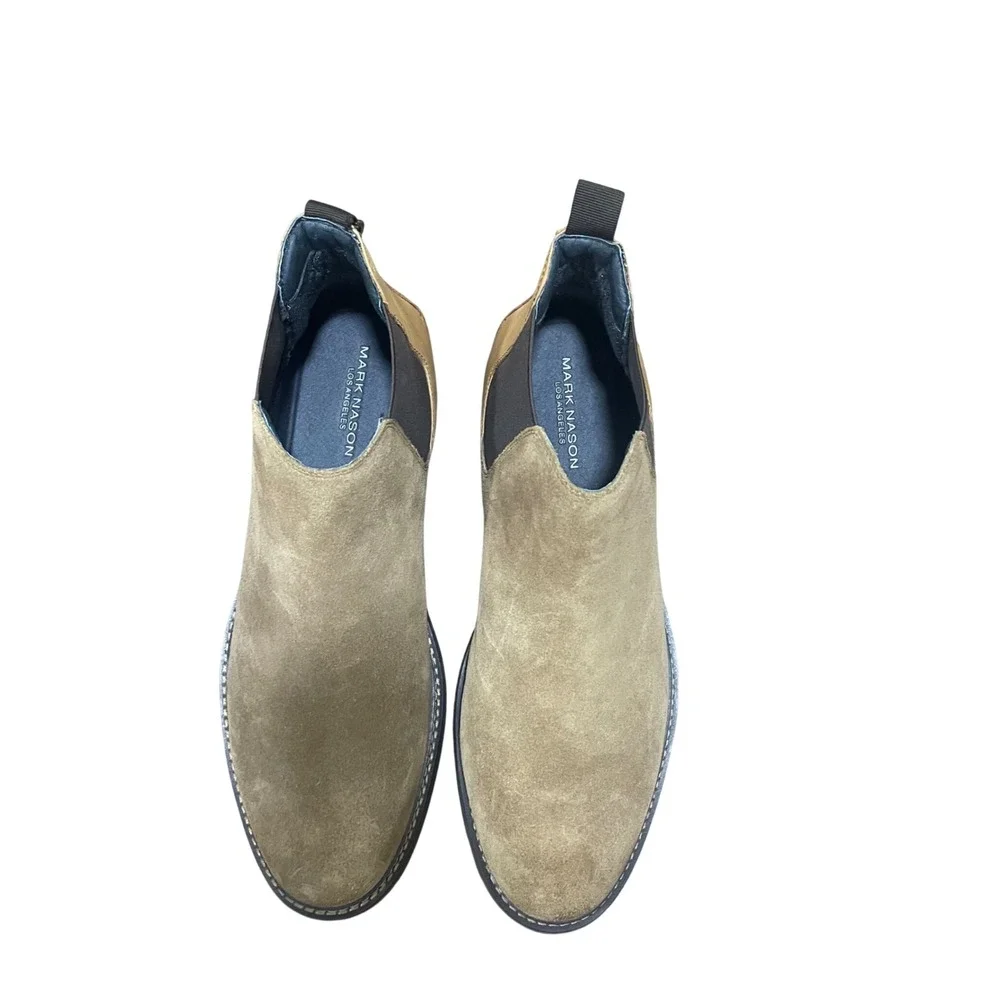 Mark Nason Los Angeles Mens Tan Suede Leather Chelsea Lug‎ Sole Boots 11.5